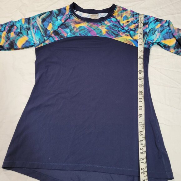 SOLD! Calia by Carrie Underwood Swim Rash Guard Long Sleeve Colorful Rouche - Picture 9 of 11